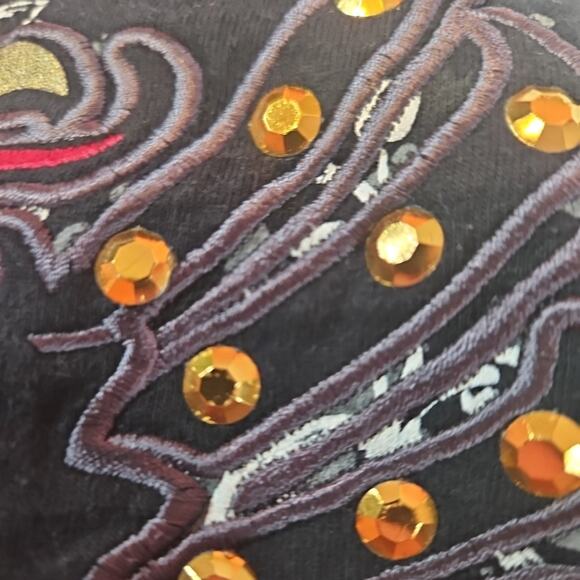 Vintage Y2K Avirex T Shirt Mens Large Phoenix Baroque Rhinestone AOP Embroidered - Picture 3 of 8